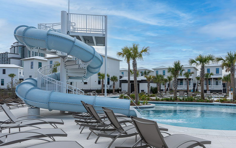 Fun slide at Beach Village Resort pool